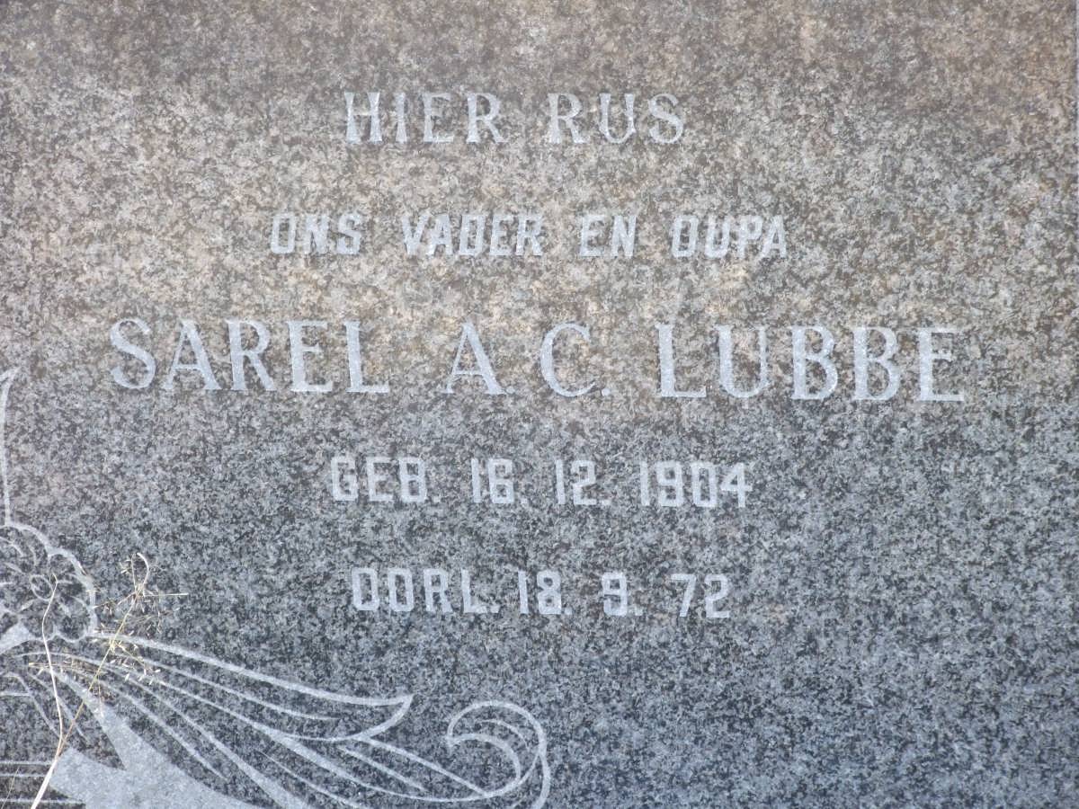 LUBBE Sarel A.C. 1904-1972 & Maria S.E. ERASMUS -1971