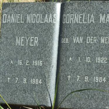 MEYER Daniel Nicolaas 1916-1984 &amp; Cornelia Maria van der MERWE 1922-1984