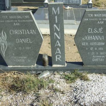 MINNAAR Christiaan Daniel 1917- &amp; Elsje Johanna ROSSOUW 1911-1997