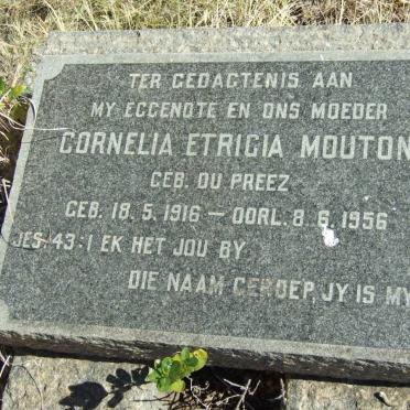 MOUTON Cornelia Etricia nee du PREEZ 1916-1956