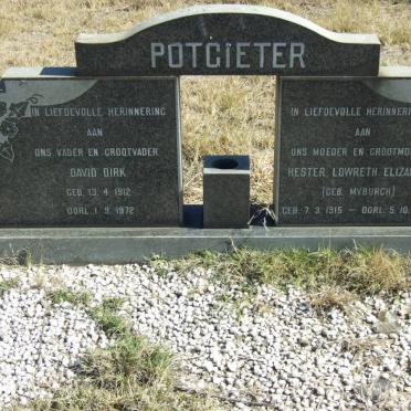 POTGIETER David Dirk 1912-1972 &amp; Hester Lowreth Elizabeth MYBURGH 1915-1980