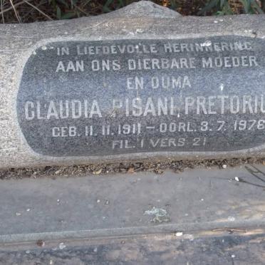 PRETORIUS Claudia Pisani 1911-1978