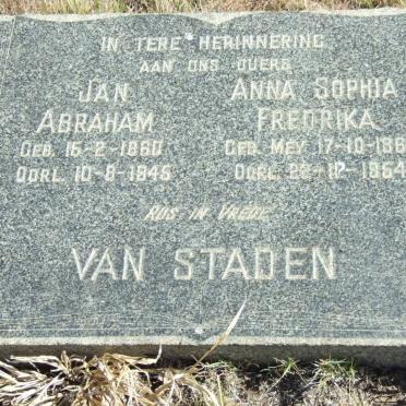 STADEN Jan Abraham, van 1860-1945 &amp; Anna Sophia Fredrika MEY 1860-1954