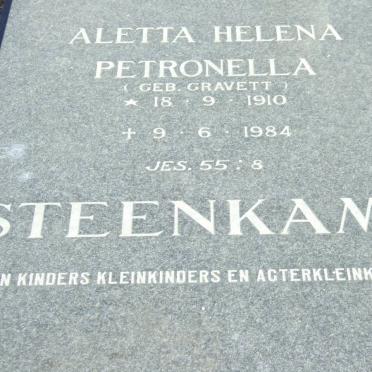 STEENKAMP Aletta Helena Petronella nee GRAVETT 1910-1984