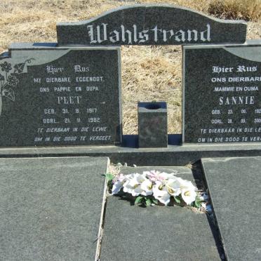 WAHLSTRAND Peet 1917-1982 &amp; Sannie 1925-2005