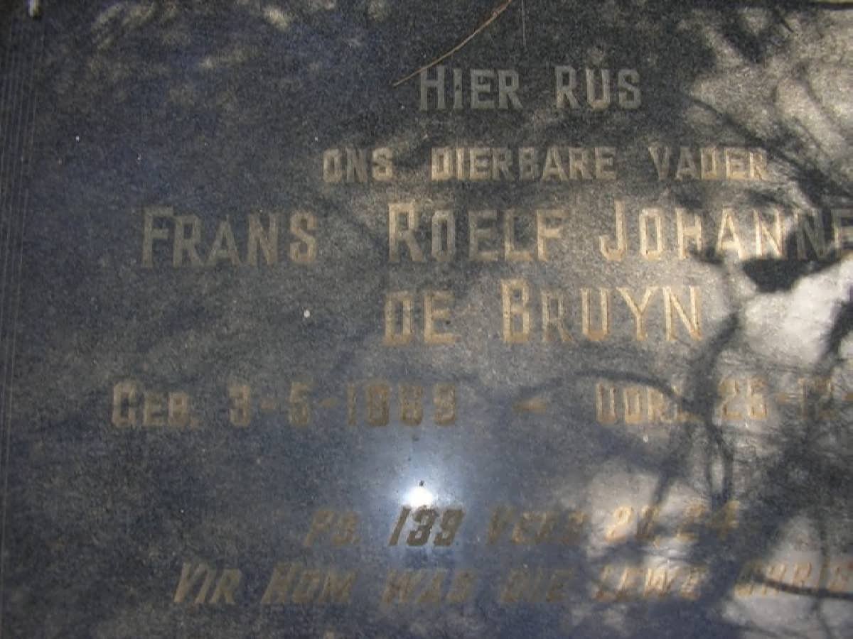 BRUYN Frans Roelf Johannes, de 1859-