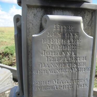 DANNHAUSER Johanna Elizabeth nee VAN DER WERFF 1864-1919