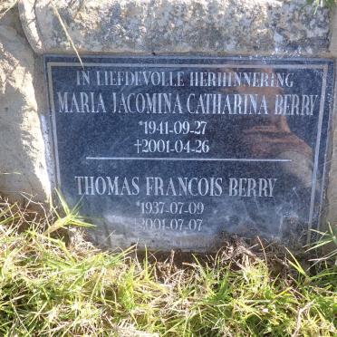 BERRY Thomas Francois 1937-2001 & Maria Jacomina Catharina 1941-2001