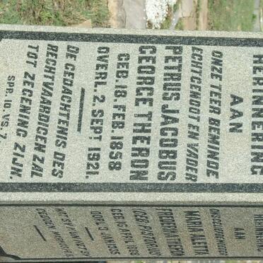 THERON Petrus Jacobus George 1858-1921 