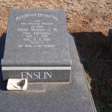 ENSLIN Anna Maria J.M. nee EBERSOHN 1920-1989