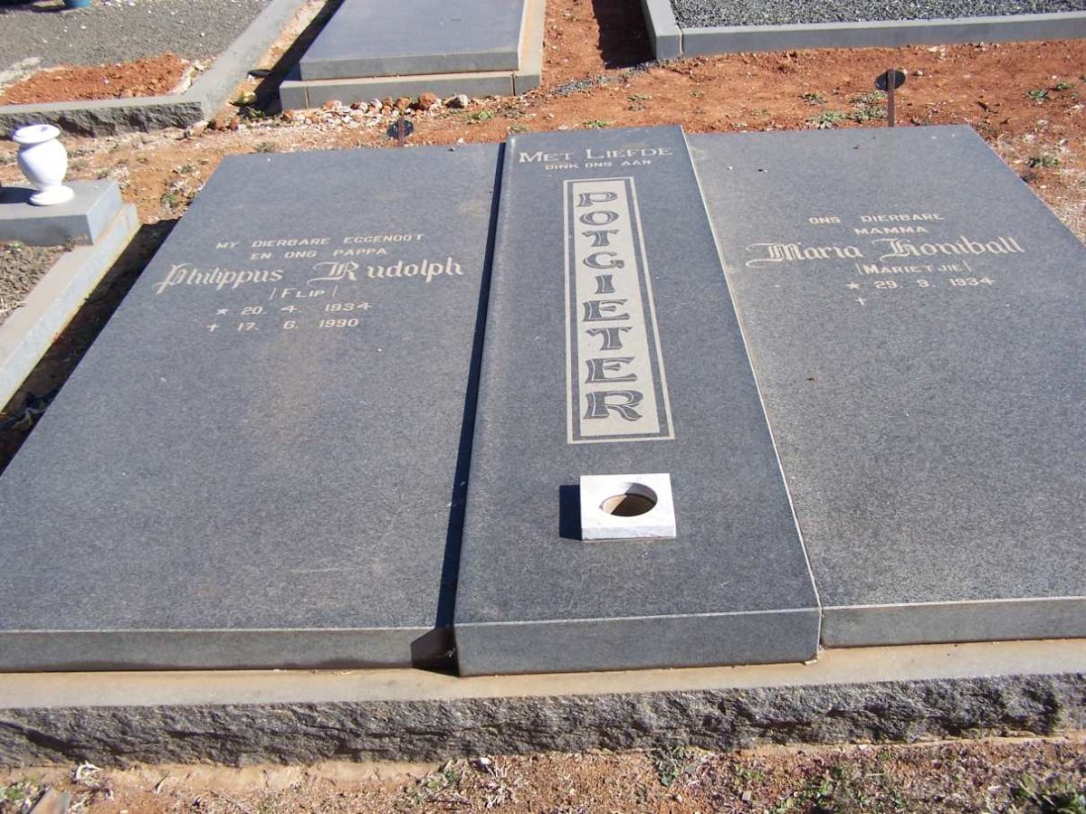 POTGIETER Philippus Rudolph 1934-1990 & Maria Honiball 1934-