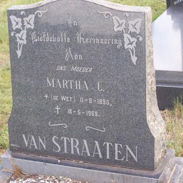 STRAATEN Martha C., van nee DE WET 1895-1969
