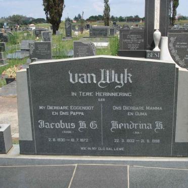 WYK Jacobus H.G., van 1930-1972 &amp; Hendrina H. 1932-1998