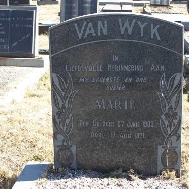 WYK Marie, van nee DE BEER 1903-1971