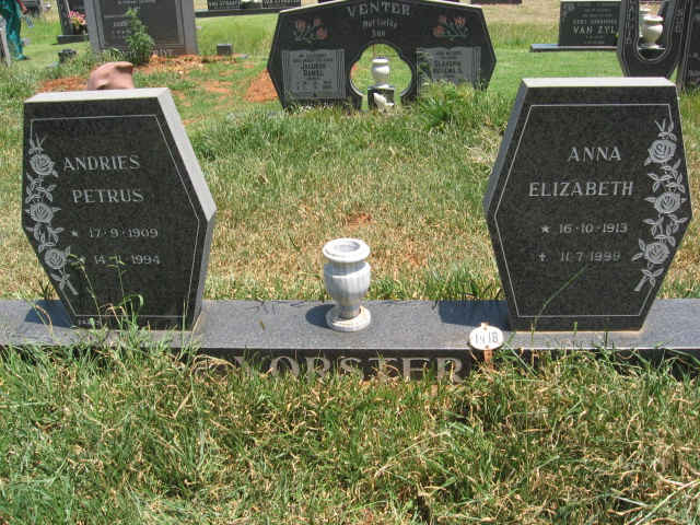 VORSTER Andries Petrus 1909-1994 & Anna Elizabeth 1913-1999