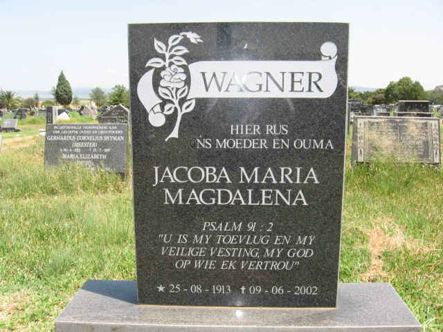 WAGNER Jacoba Maria Magdalena 1913-2002