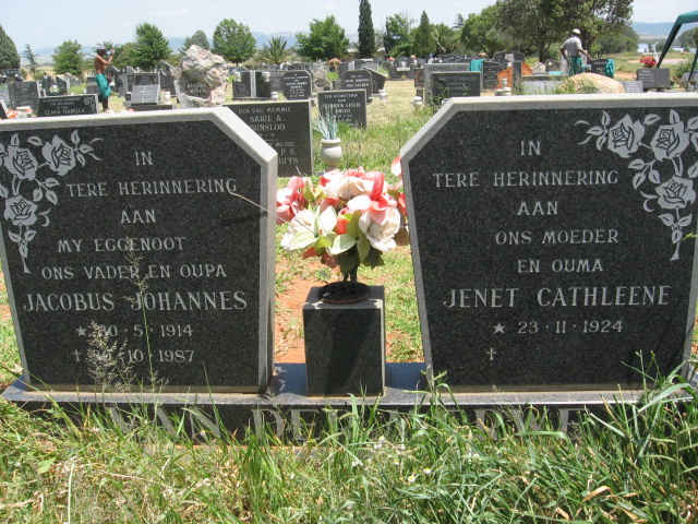 MERWE Jacobus Johannes, van der 1914-1987 & Jenet Cathleene 1924-
