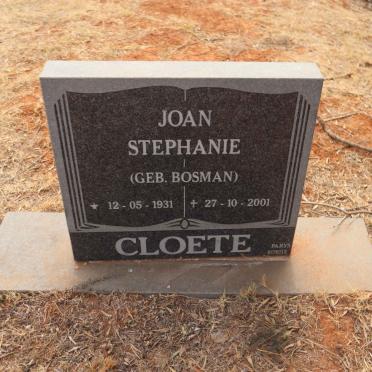 CLOETE Joan Stephanie nee BOSMAN 1931-2001