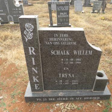 RINKE Schalk Willem 1904-1999 & Tryna 1915-2014