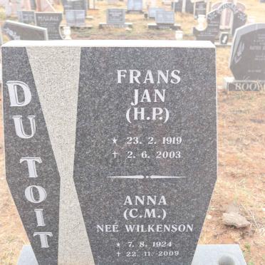 TOIT H.P., du 1919-2003 & C.M. WILKENSON 1924-2009