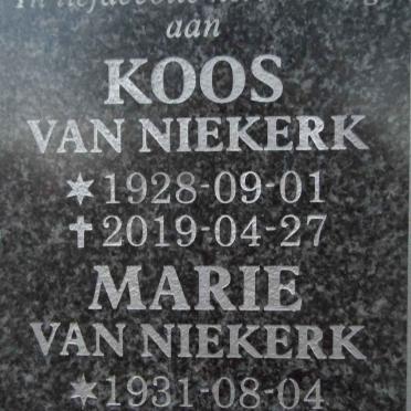 NIEKERK Koos, van 1928-2019 &amp; Marie 1931-