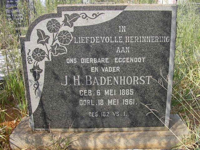 BADENHORST J.H. 1885-1961