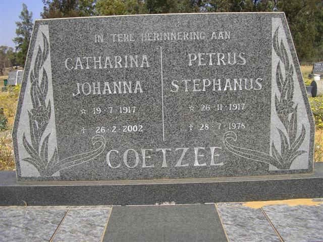 COETZEE Petrus Stephanus 1917-1978 & Catharina Johanna 1917-2002