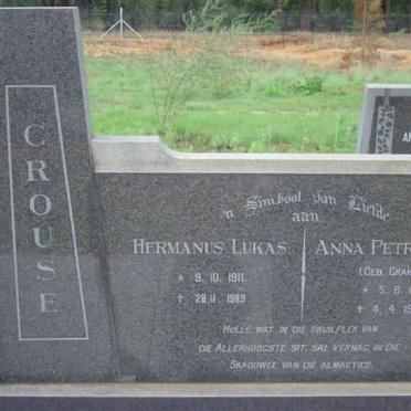 CROUSE Hermanus Lukas 1911-1989 &amp; Anna Petronella GRAHAM 1914-1974