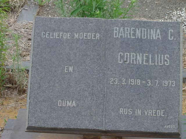 CORNELIUS Barendina C. 1918-1973