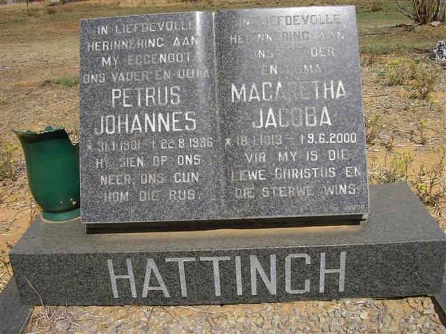 HATTINGH Petrus Johannes 1901-1986 & Magaretha Jacoba 1913-2000