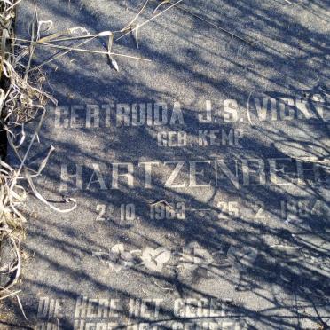 HARTZENBERG Gertruida J.S. nee KEMP 1963-1984
