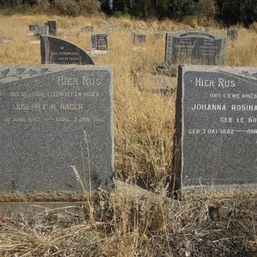 HAGER Joseph E.H. 1882-1952 &amp; Johanna Rosina LE ROUX 1892-1981