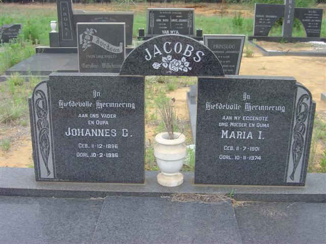 JACOBS Johannes C. 1896-1996 & Maria I. 1901-1974