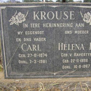 KROUSE Carl 1874-1961 &amp; Helena E. RAVENSTYN 1888-1976