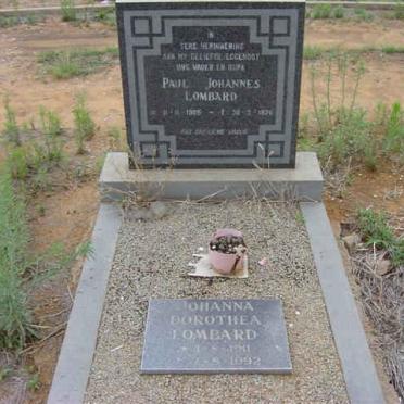 LOMBARD Paul Johannes 1905-1976 &amp; Johanna Dorothea 1911-1992