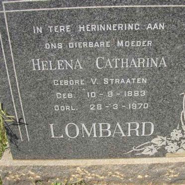 LOMBARD Helena Catharina nee V. STRAATEN 1883-1970