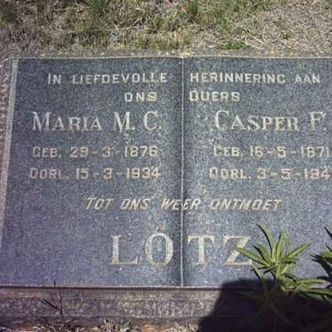 LOTZ Casper F. 1871-1943 &amp; Maria M.C. 1876-1934
