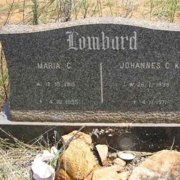 LOMBARD Johannes C.K. 1898-1971 &amp; Maria C. 1915-1995