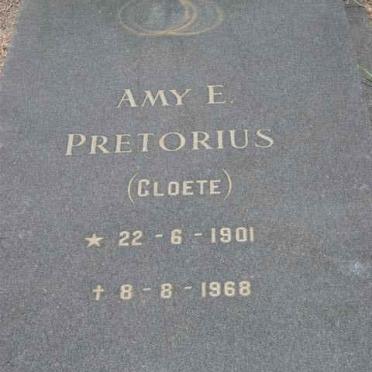 PRETORIUS Amy E. nee CLOETE 1901-1968