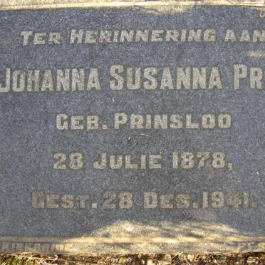 PRAK Johanna Susanna néé PRINSLOO 1878-1941
