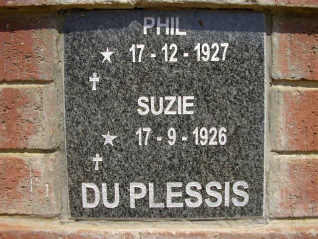 PLESSIS Phil, du 1927- & Suzie 1926-