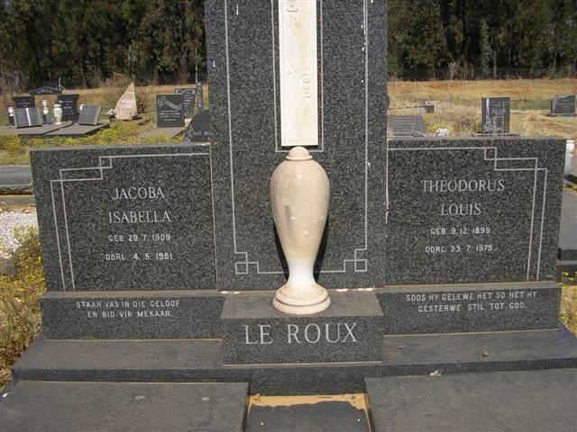 ROUX Theodorus Louis, le 1899-1975 & Jacoba Isabella 1909-1981