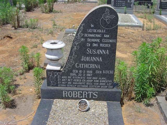 ROBERTS Susanna Johanna Catherina nee KOCH 1906-1967