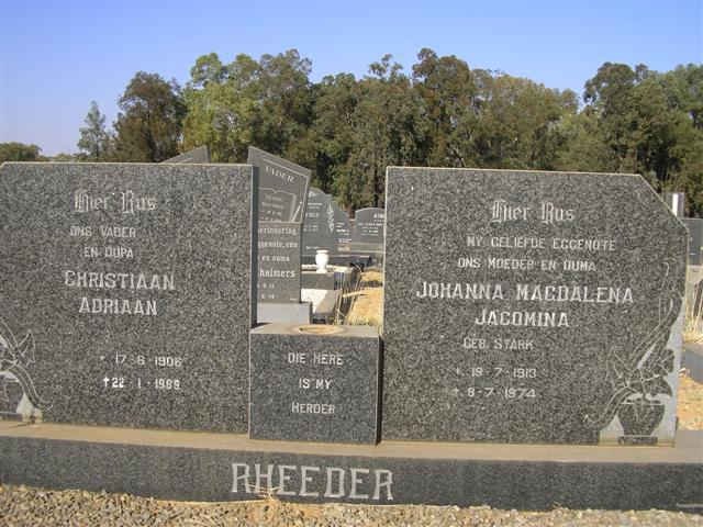 RHEEDER Christiaan Adriaan 1908- & Johanna Magdalena Jacomina STARK 1913-1974