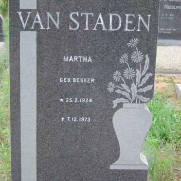 STADEN Martha, van nee BEKKER 1924-1973