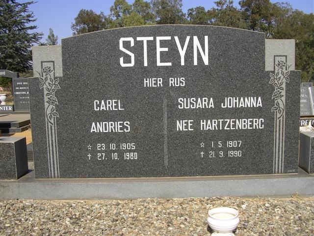 STEYN Carel Andries 1905-1980 & Susara Johanna HARTZENBERG 1907-1990G