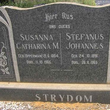STRYDOM Stefanus Johannes 1891-1965 &amp; Susanna Catharina M. OPPERMAN 1894-1965