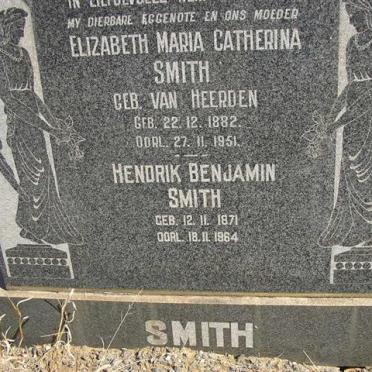 SMITH Hendrik Benjamin 1871-1964 &amp; Elizabeth Maria VAN HEERDEN 1882-1951