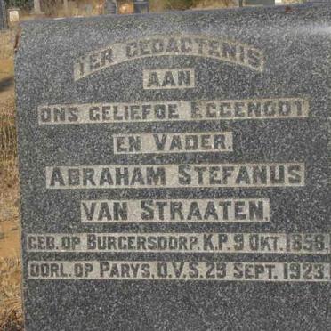 STRAATEN Abraham Stefanus, van 1858-1923