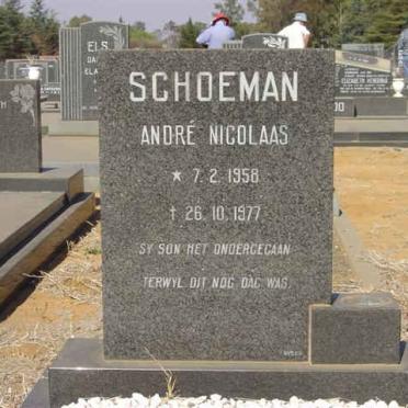 SCHOEMAN Andre Nicolaas 1958-1977